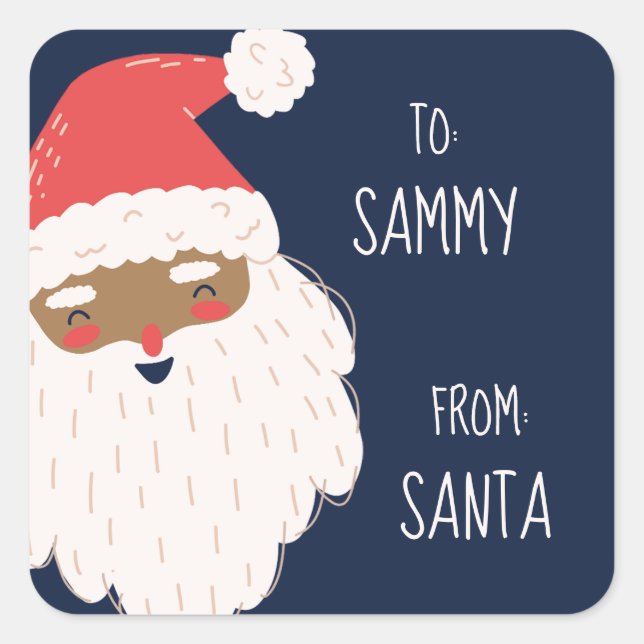 Adesivo Quadrado Papais noeis Afro-Americanos Personalizados e Boni (Frente)