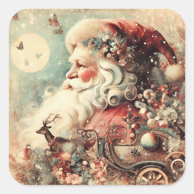 Adesivo Quadrado Papais noeis clássicos de Natal (Frente)