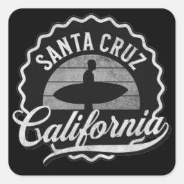 Adesivo Quadrado Papais noeis Cruz California Surfing Black White V