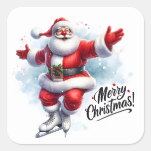 Adesivo Quadrado Papais noeis de gelo na Wonderland de inverno