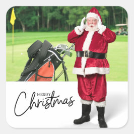 Adesivo Quadrado Papais noeis de Golfe em Verde no Natal