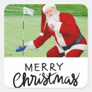 Adesivo Quadrado Papais noeis de Golfe em Verde no Natal