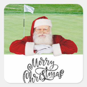 Adesivo Quadrado Papais noeis de Golfe em Verde no Natal
