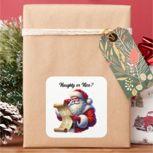 Adesivo Quadrado Papais noeis de Natal festivos personalizáveis
