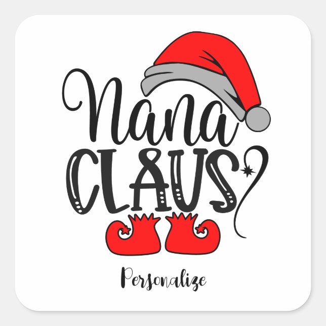 Adesivo Quadrado Papais noeis de Natal Nana Claus Feriado (Frente)