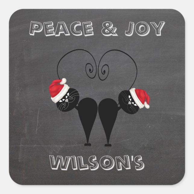 Adesivo Quadrado Papais noeis engraçados de quadro chalkboard casal (Frente)