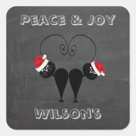 Adesivo Quadrado Papais noeis engraçados de quadro chalkboard casal