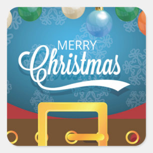 Adesivo Quadrado Papais noeis Feliz de Natal
