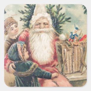 Adesivo Quadrado Papais noeis Feliz Natal