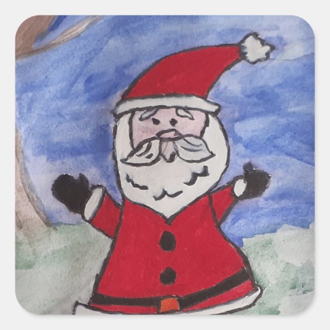 Adesivo Quadrado Papais noeis felizes (Frente)