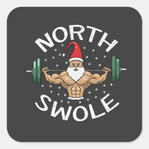 Adesivo Quadrado Papais noeis Musculares Engraçados do North Swole 