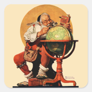 Adesivo Quadrado Papais noeis no globo