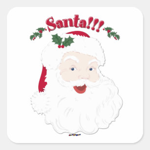 Adesivo Quadrado Papais noeis! Papais noeis de Natal do Estilo Vint