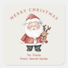 Adesivo Quadrado Papais noeis personalizados cor d'água presente de