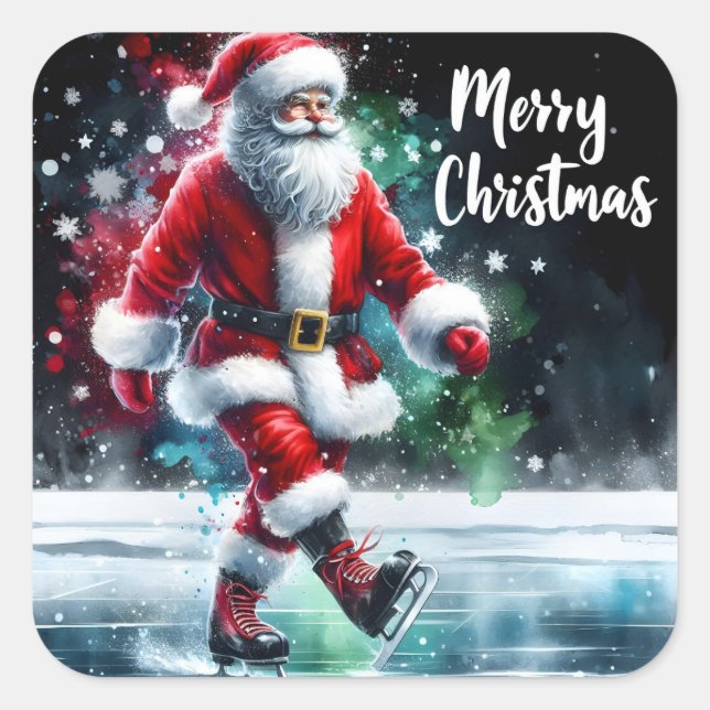 Adesivo Quadrado Papais noeis Skates para o exterior (Frente)