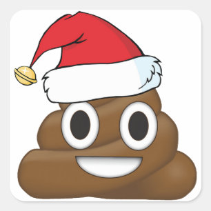 Adesivo Quadrado Papel de embrulho Emoji do Natal do tombadilho do