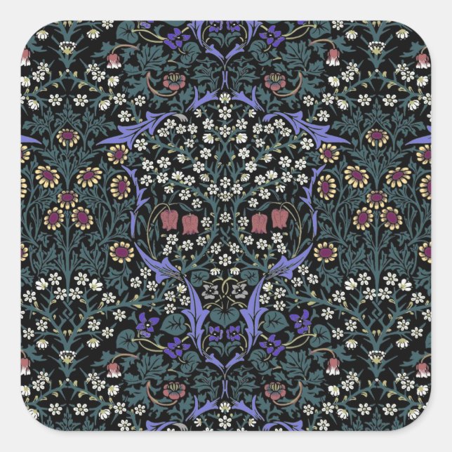 Adesivo Quadrado Papel de Parede Vitoriano William Morris Blackthor (Frente)
