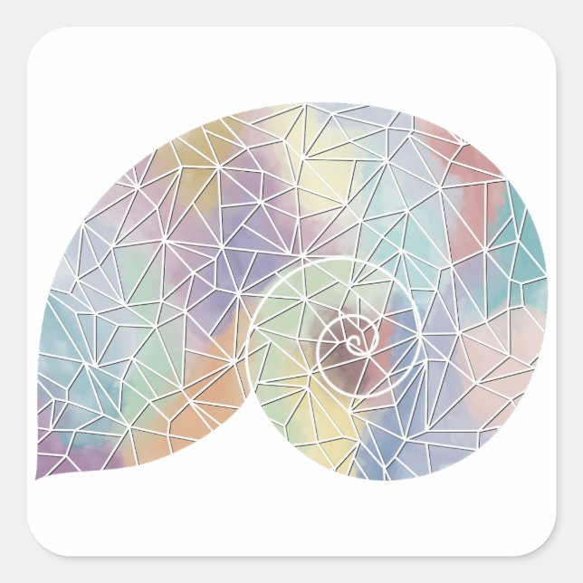 Adesivo Quadrado Papel Mosaico - Nautilus Shell Sticker (Frente)