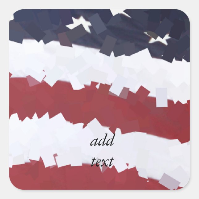 Adesivo Quadrado Paper Mache American Flag (Frente)