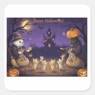 Adesivo Quadrado Paper&Pukku happy halloween!