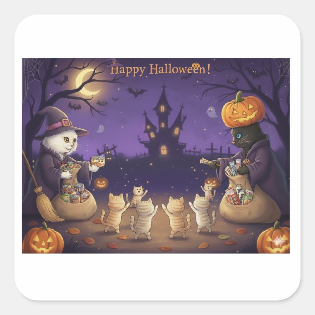 Adesivo Quadrado Paper&Pukku happy halloween! (Frente)