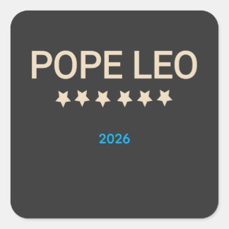 Adesivo Quadrado papst Leo text mit Sternen team 