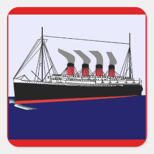 Adesivo Quadrado Paquebot France 1912 Sticker