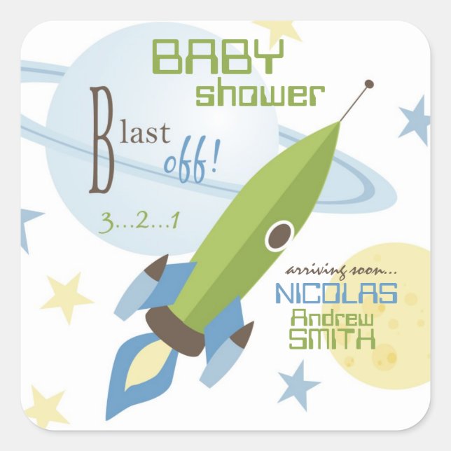 Adesivo Quadrado Para Baby Boy Conite Sticker Quadrado (Frente)