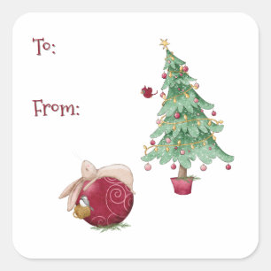 Adesivo Quadrado Para Do Presente De Natal Engraçado Personalizado