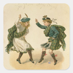 Adesivo Quadrado Para Lang Auld Syne - um Feliz Natal direito