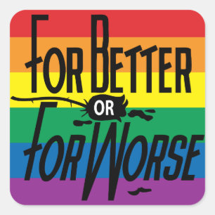 Adesivo Quadrado Para o melhor ou para o pior, o amor ganha, LBGT