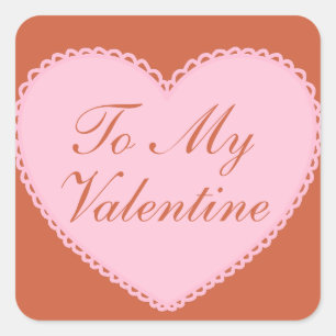Adesivo Quadrado Para o meu coração de valentine