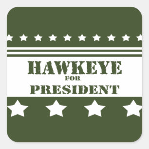 Adesivo Quadrado Para o presidente Hawkeye