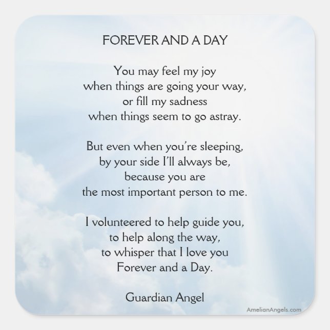 Adesivo Quadrado Para sempre e um dia (Frente)