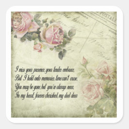 Adesivo Quadrado Para sempre em nossos corações: Lembrando o Pai