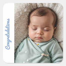Adesivo Quadrado parabéns do bebê