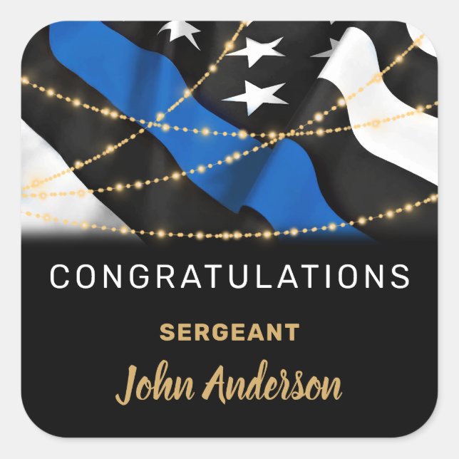 Adesivo Quadrado Parabéns do Partido Policial (Frente)