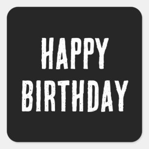 Adesivo Quadrado Parabéns, Minimalista Negro, Branco Moderno Legal