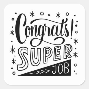 Adesivo Quadrado Parabéns Padrões de Redondos Clássicos do Super