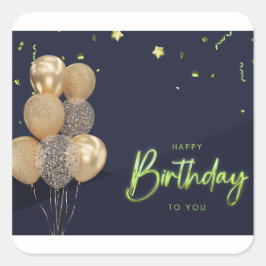 Adesivo Quadrado Parabéns para você.