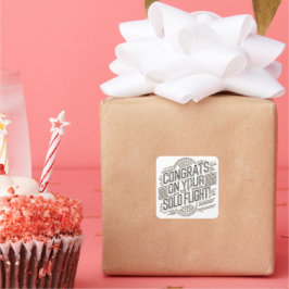 Adesivo Quadrado Parabéns pelo seu voo Solo de 1rua