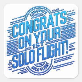 Adesivo Quadrado Parabéns pelo seu voo Solo de 1rua