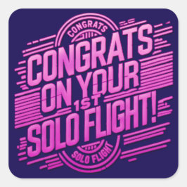 Adesivo Quadrado Parabéns pelo seu voo Solo de 1rua