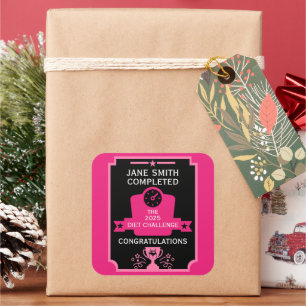 Adesivo Quadrado Parabéns por perda de peso