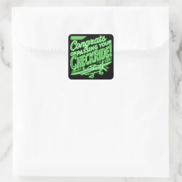 Adesivo Quadrado Parabéns por ter passado o cheque!