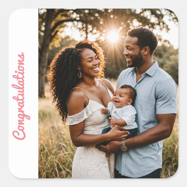 Adesivo Quadrado parabéns rosa-adesivo (Frente)