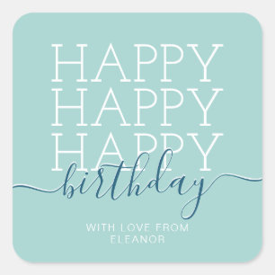 Adesivo Quadrado Parabéns verde moderno