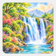 Paraíso da Cachoeira em Aquarela Sonhadora