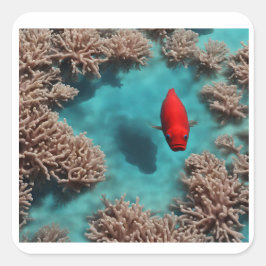 Adesivo Quadrado paraíso de coral