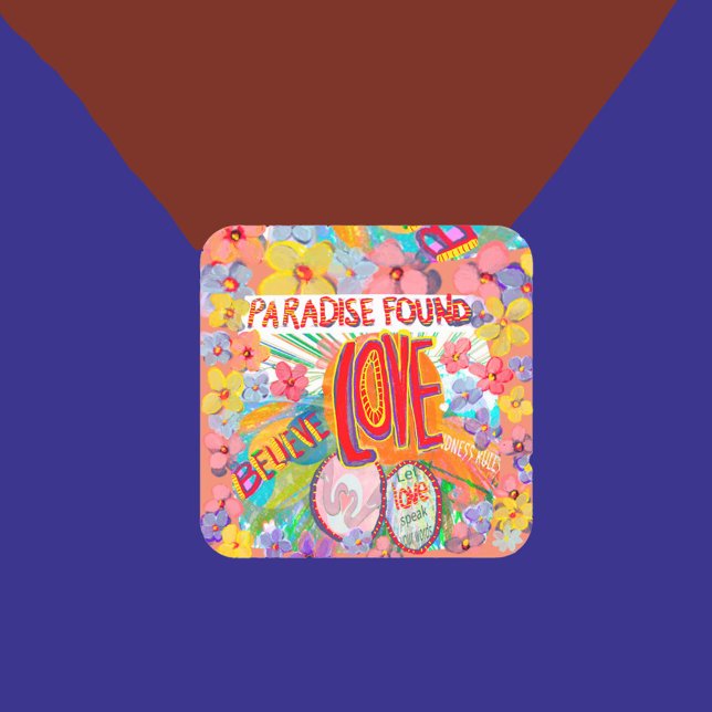 Adesivo Quadrado Paraíso encontrou design de crença, ação, amor (Criador carregado)